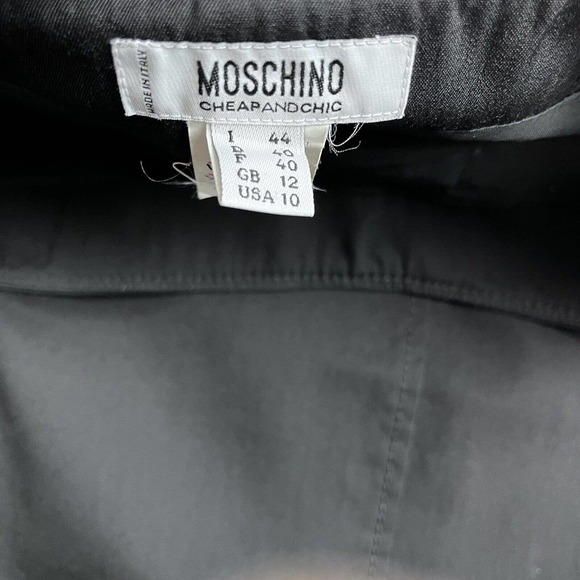 VTG Moschino Cheap and Chic Black Skirt Godet Pencil Women Sz 10 Y2K Above Knee - Picture 4 of 8